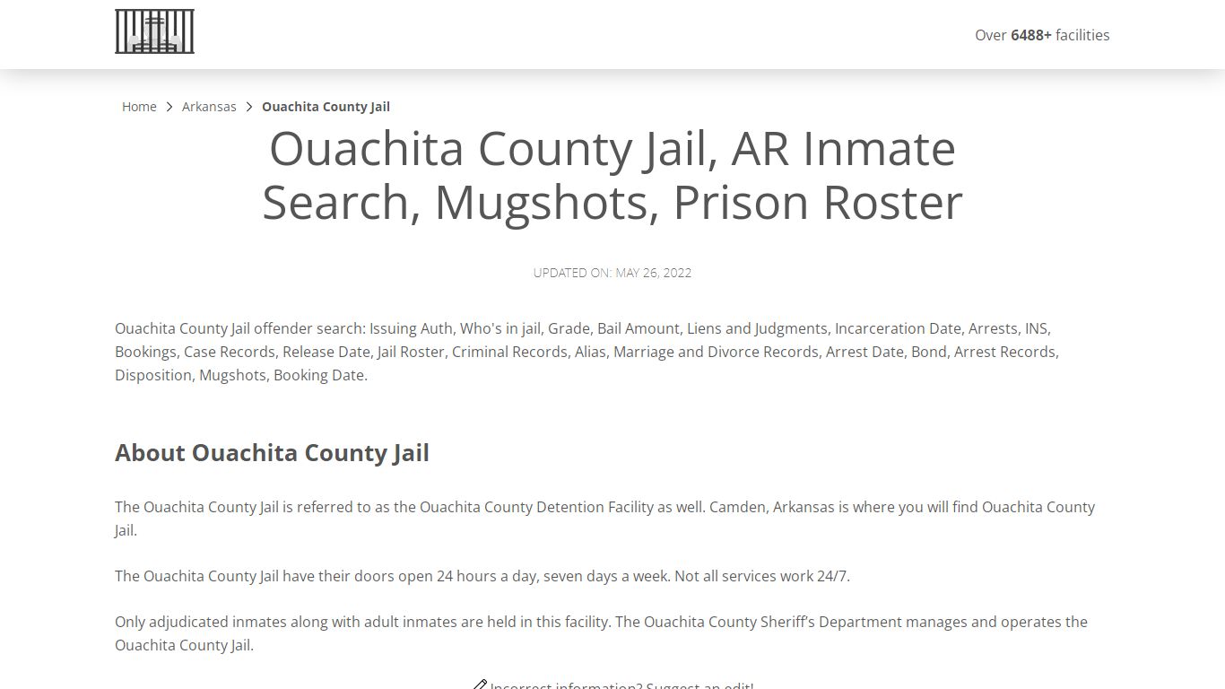 Ouachita County Jail, AR Inmate Search, Mugshots, Prison ...